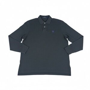 Polo Ralph Lauren Shirt Mens XL Long Sleeve Polo Custom Fit Gray Preppy Pony